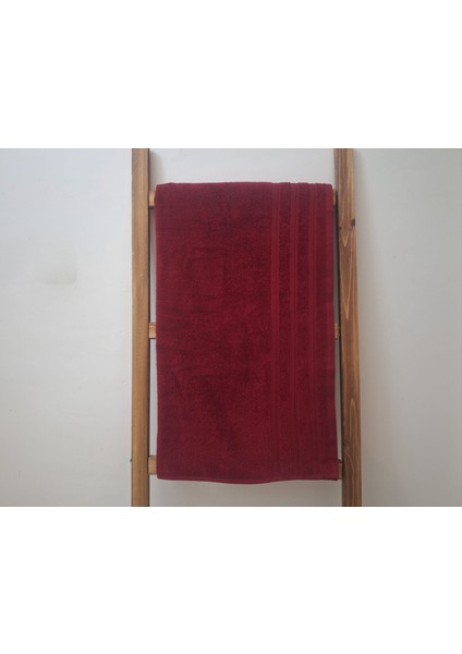 Pamuklu Bordo Renk 2'li Banyo Havlu Seti (70 x 140 cm Banyo Havlusu ve 50 x 90 cm Baş Havlusu)