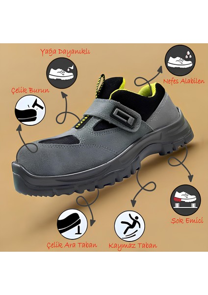 Iş Ayakkabısı Cırtlı Çelik Demir Burunlu 46 Numara Çelik Ara Tabanlı Süet Güvenlik Inşaatçı Ayakkabı fiyatları