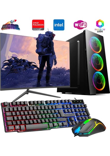 Intel I5 4n 8gb 480GB SSD 4gb RX550 24" Monitörlü Oyun Bilgisayarı