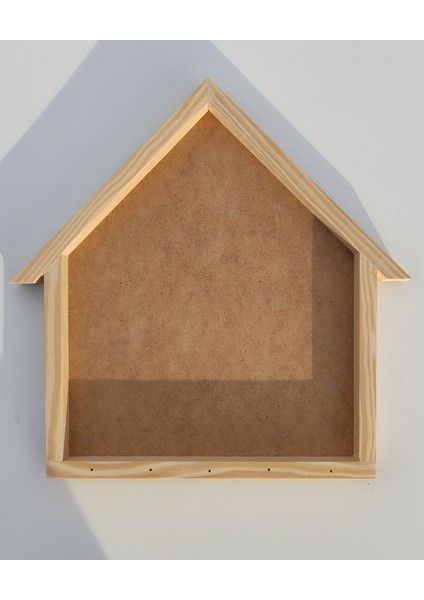 25 x 30 cm Ahşap Çerçeveli Boyanabilir Kapalı Anahtarlık Panosu Ham