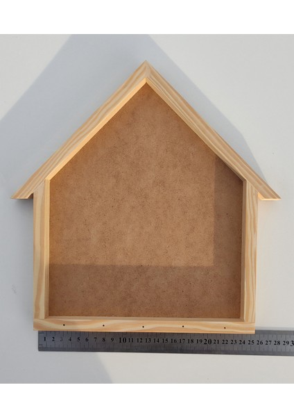 25 x 30 cm Ahşap Çerçeveli Boyanabilir Kapalı Anahtarlık Panosu Ham