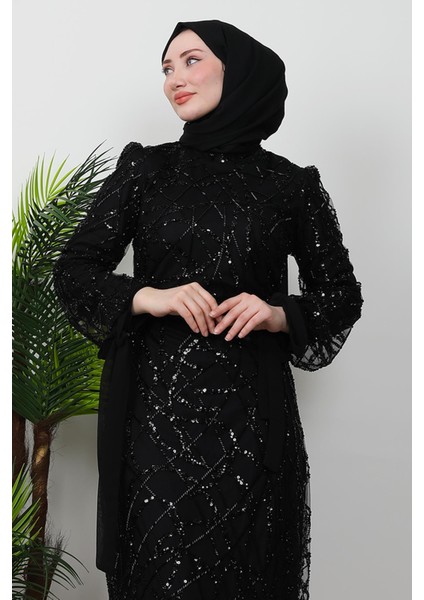 Nazende Tesettür Abiye Siyah