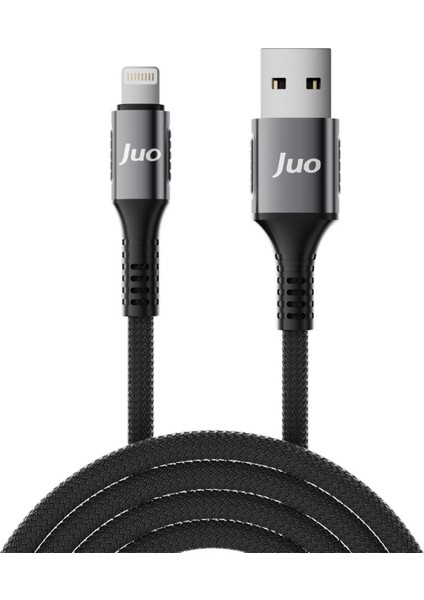 12W 2.4A Usb-A To Lightning iPhone iPad Örgülü Hızlı Şarj ve Data Kablosu 1 Metre