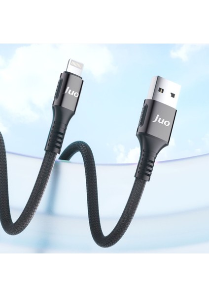 12W 2.4A Usb-A To Lightning iPhone iPad Örgülü Hızlı Şarj ve Data Kablosu 1 Metre