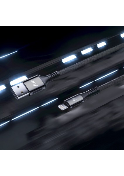 12W 2.4A Usb-A To Lightning iPhone iPad Örgülü Hızlı Şarj ve Data Kablosu 1 Metre