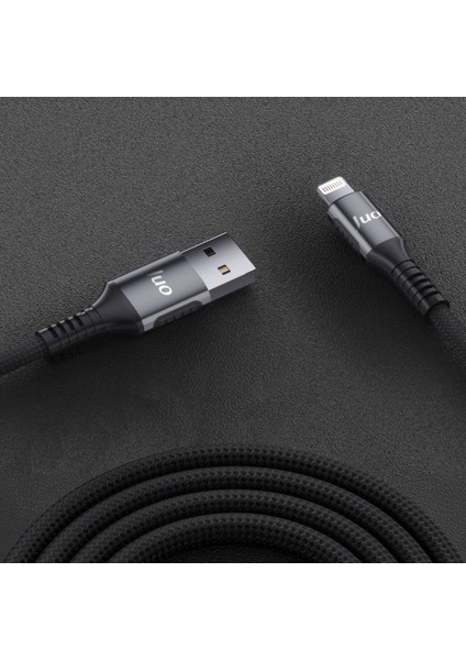 12W 2.4A Usb-A To Lightning iPhone iPad Örgülü Hızlı Şarj ve Data Kablosu 1 Metre