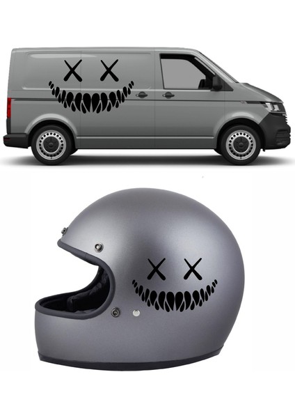 Şeytan Gülen Yüz Sticker Araba Oto Motosiklet Karavan Etiket 02131 fiyatları