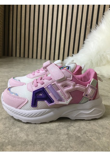 Günlük Erkek Kız Çocuk Sneaker Lastik Bağcıklı Cırtlı Hafif Nefes Alabilen Spor Ayakkabı 080