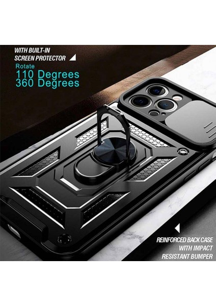 Kızaklı Tank Kılıf Apple iPhone 11 Pro Siyah