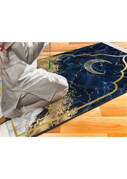 Kadife Lüks Seccade Keten Astarlı Namazlık 70x120 cm