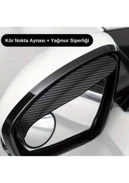 Ayna Üstü Şapkalı Kör Nokta Geçme Carbon 2li