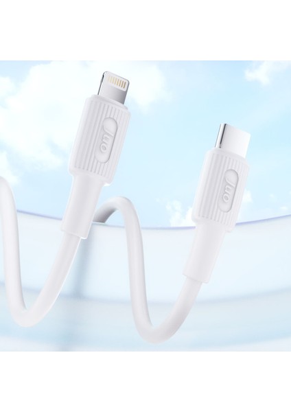 27W USB Type-C To Lightning iPhone iPad Silikon Hızlı Şarj ve Data Kablosu Beyaz 1 Metre