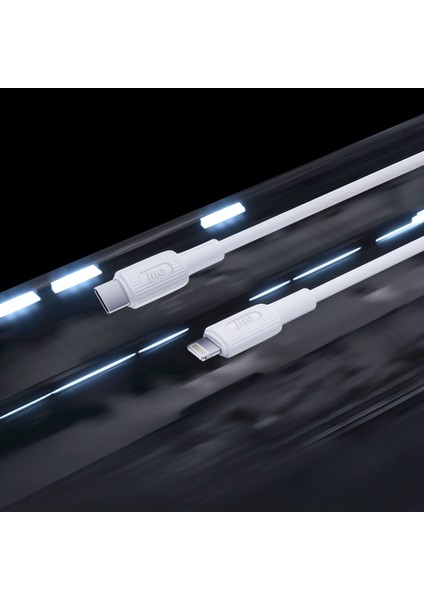 27W USB Type-C To Lightning iPhone iPad Silikon Hızlı Şarj ve Data Kablosu Beyaz 1 Metre