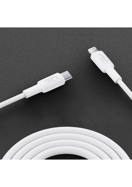 27W USB Type-C To Lightning iPhone iPad Silikon Hızlı Şarj ve Data Kablosu Beyaz 1 Metre