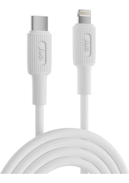 27W USB Type-C To Lightning iPhone iPad Silikon Hızlı Şarj ve Data Kablosu Beyaz 2 Metre