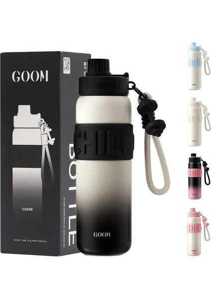 Chill Yalıtımlı Pipetli ve Kapaklı 18/10 Paslanmaz Çelik Termos Su Şişesi 24 Oz (Yurt Dışından)