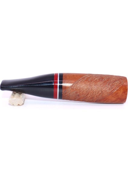 Toscanello Backwoods Ağızlık Gravürlü Kahverengi - Kırmızı/siyah Şeritli 1908 modelleri