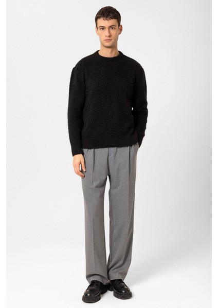 Siyah Yün Görünümlü Erkek Kazak fiyatları