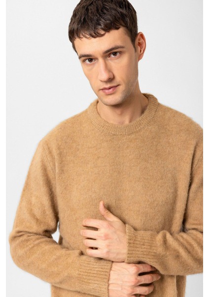 Açık Kahve Yün Görünümlü Erkek Kazak fırsatları