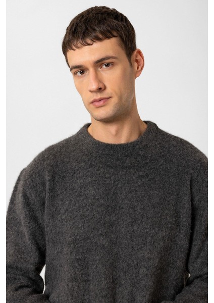 Antrasit Yün Görünümlü Erkek Kazak fırsatları