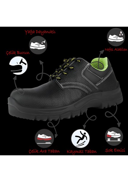 Iş Ayakkabısı Hakiki Deri Çelik Demir Burunlu 44 Numara Bağcıklı Çelik Ara Tabanlı Inşaatçı Ayakkabı fiyatları