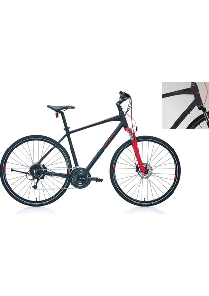 Sportive 227C 18-V Hd Trekking Şehir Bisikleti - Mat Antrasit-Siyah-Turuncu - 51 cm