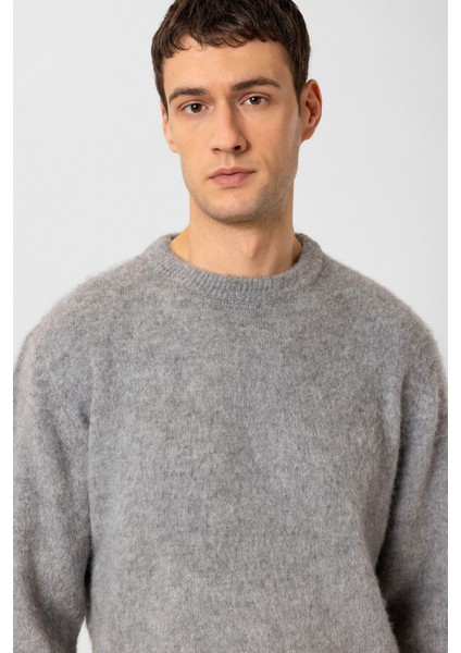 Gri Yün Görünümlü Erkek Kazak fırsatları