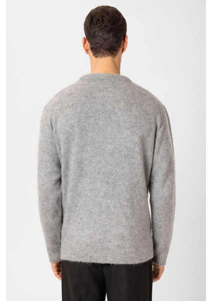 Gri Yün Görünümlü Erkek Kazak indirimleri