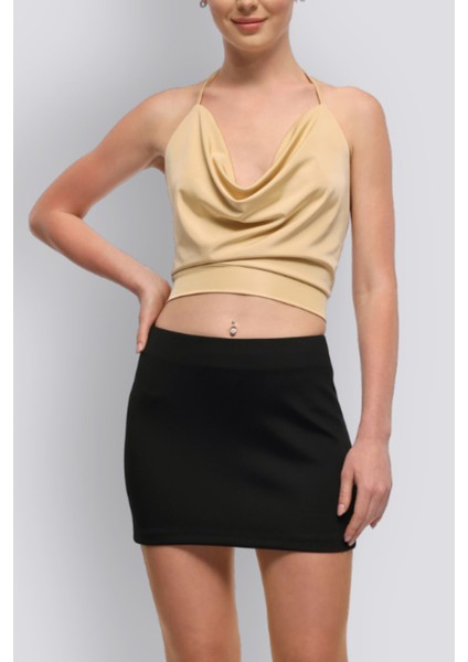 Mu | Slim Fit Mini Etek - Siyah