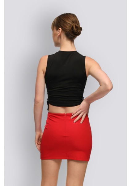 Mu | Slim Fit Mini Etek - Kırmızı fırsatları
