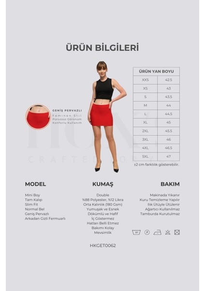 Mu | Slim Fit Mini Etek - Kırmızı indirimleri
