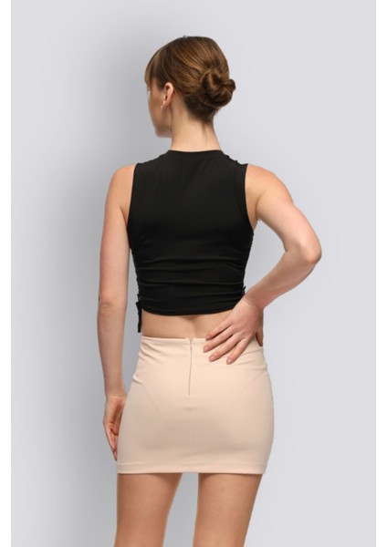 Mu | Slim Fit Mini Etek - Bej fırsatları