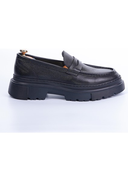 K416 Ramonelli Model Gerçek Deri El Yapımı Erkek Siyah Casual Ayakkabı