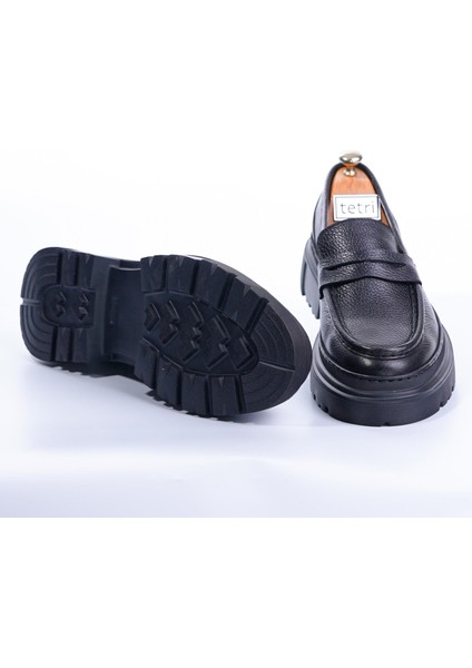 K416 Ramonelli Model Gerçek Deri El Yapımı Erkek Siyah Casual Ayakkabı