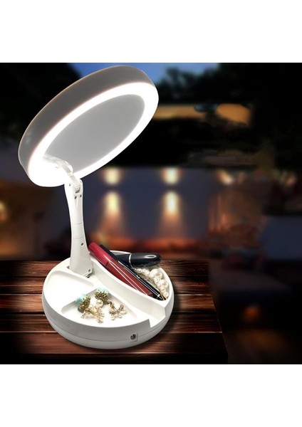 Makyaj Aynası 10X Büyüteçli 21 LED Işıklı Seyahat Makyaj Aynası Make Up Mırror