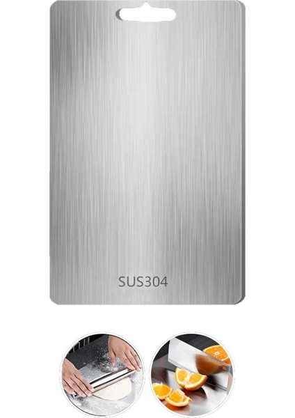 304 Kalın Çelik 46X30 Büyük Kesme Tahtası Antibakteriyel Doğrama Tahtası CIN859 fırsatları