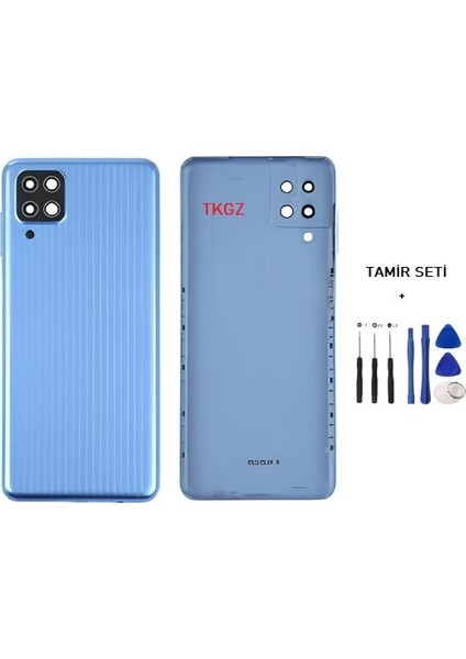 Samsung Galaxy M12 - SM-M127 Full Kasa Arka Kapak Takım Mavi - Tamir Seti