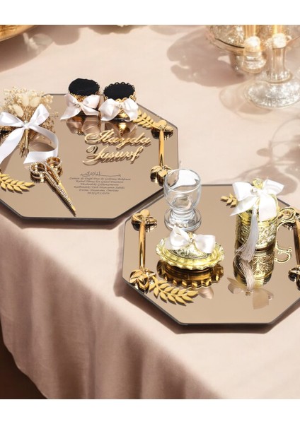 Affinity Sekizgen Gold Söz Nişan Tepsisi