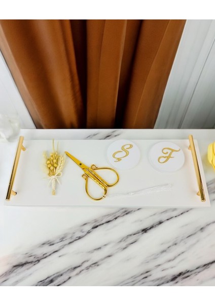 Bond Gold Söz ve Mermer Nişan Tepsisi