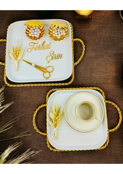 Forever Gold Söz Tepsisi ve Nişan Tepsisi