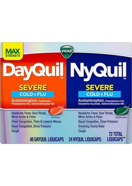 Dayquil And Nyquil Severe Cold Flu 72 Liquicaps