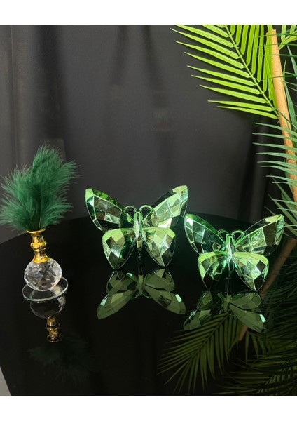 Serena Dekoratif Gold Kelebek ve Tüylük