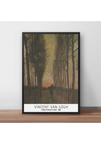 Vincent Van Gogh - Avenue Of Poplars At Sunset Çerçeveli Poster Tablo