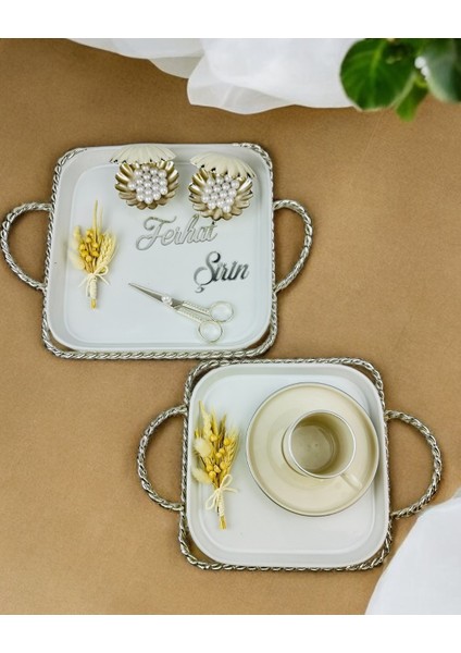 Spark Gümüş Söz Tepsisi ve Damat Kahve Fincanı