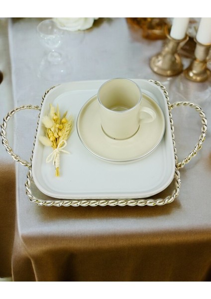 Spark Gümüş Söz Tepsisi ve Damat Kahve Fincanı