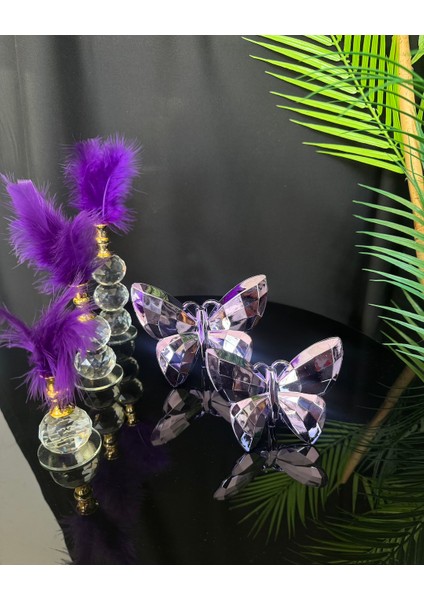 Solace Gold Dekoratif Kelebek ve Tüylük