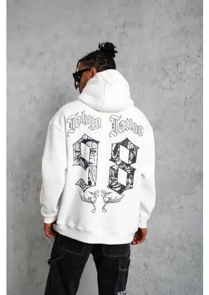 By Kea Erkek 98 Baskılı Kapşonlu Sweat - Beyaz fiyatları