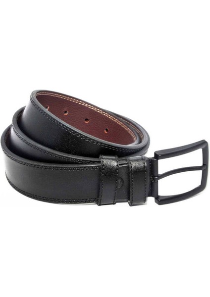 Siyah Deri Çift Dikişli Model 4 Cm.lik Spor Kemer - 7000-11-22K fiyatları