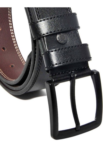 Siyah Deri Çift Dikişli Model 4 Cm.lik Spor Kemer - 7000-11-22K modelleri