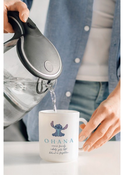 Stitch Baskılı Kupa - Ohana Means Family Nobody Gets Left Behind Or Forgotten
